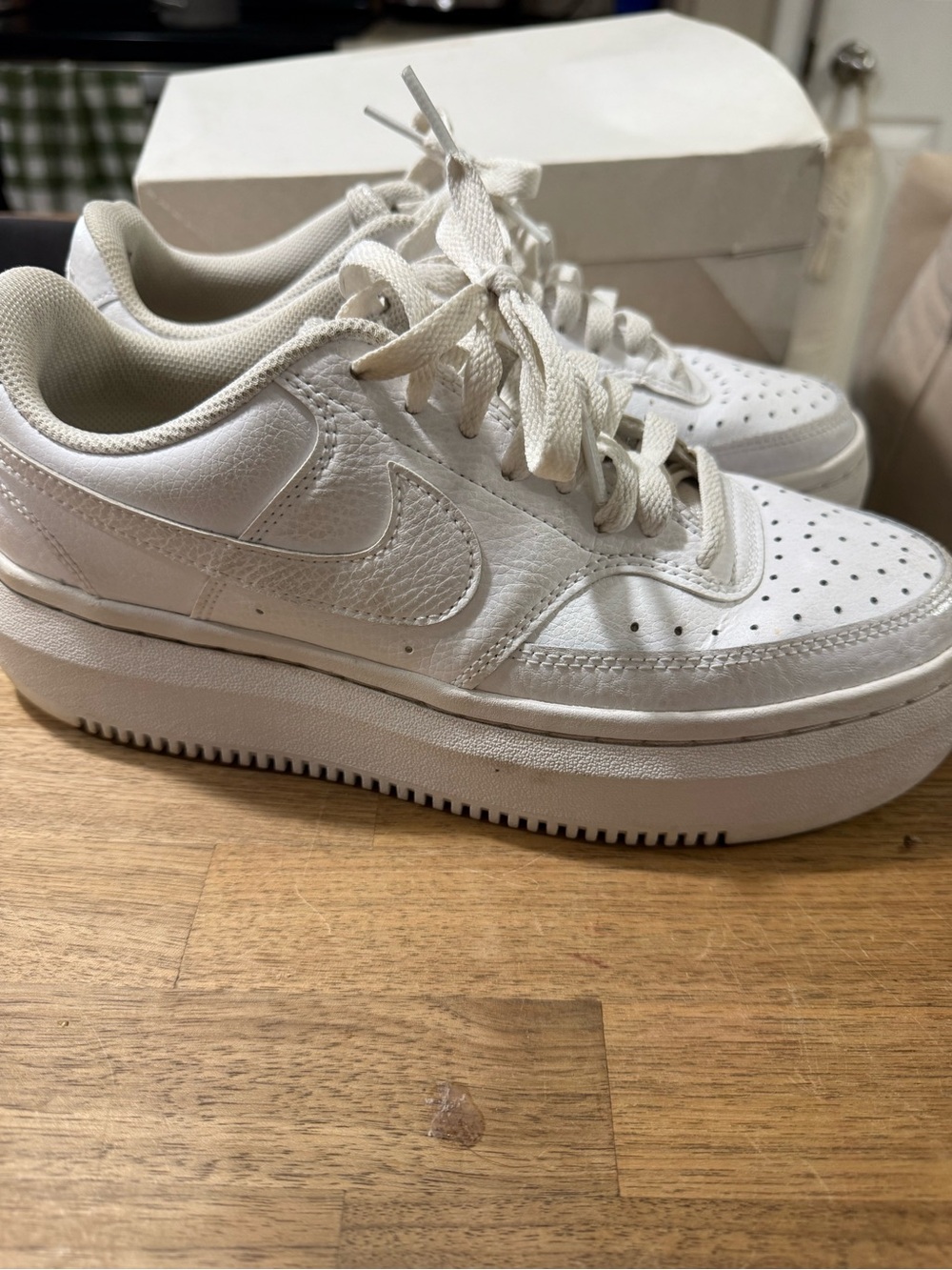Nike Women’s White Layered-Platform Sneakers